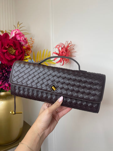 roxanne print bag chocolate brown