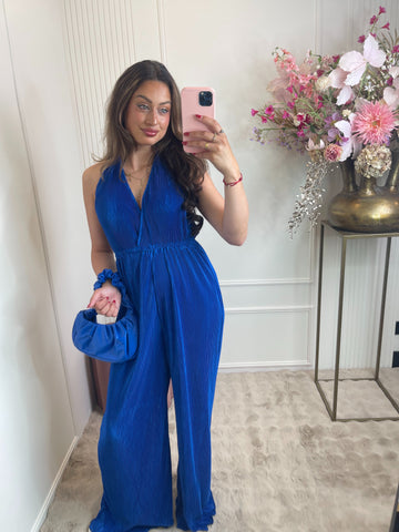 Beau rib jumpsuit kobalt blue