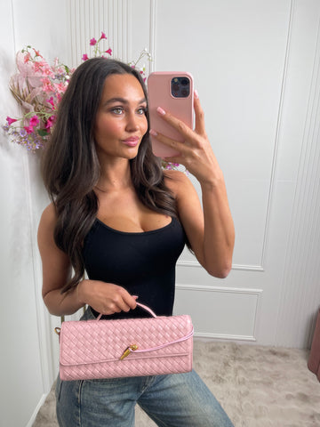 Roxanne print bag baby pink