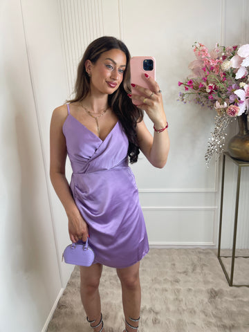 Satin dress lila