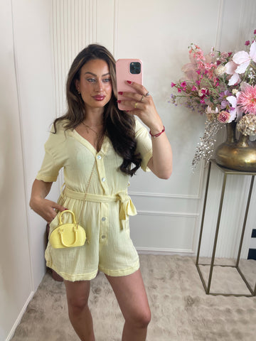 Lola cotton playsuit butter yellow