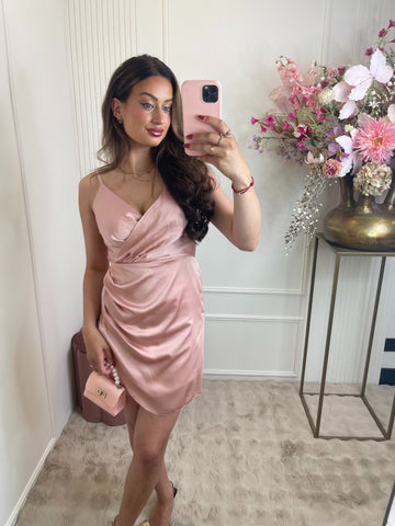 Satin dress light pink