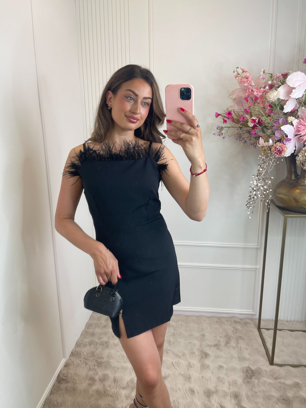 Feather dress black