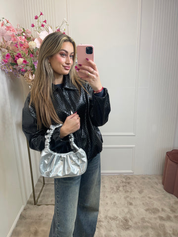 iris hand bag silver