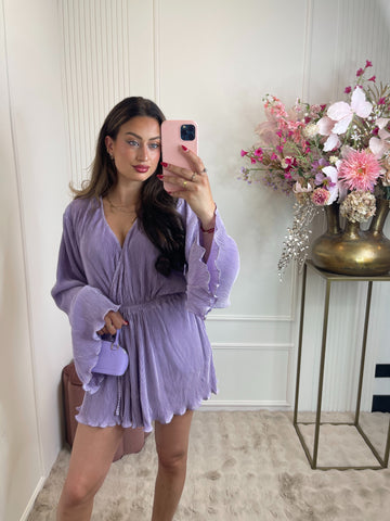 Rib playsuit lila
