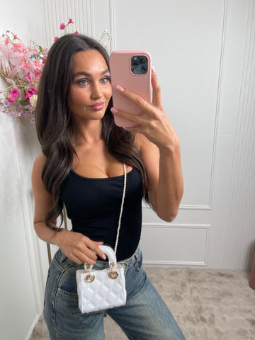 didi pearl mini bag white