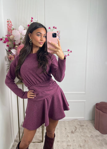 Sarah perfect basic dress bordeaux red