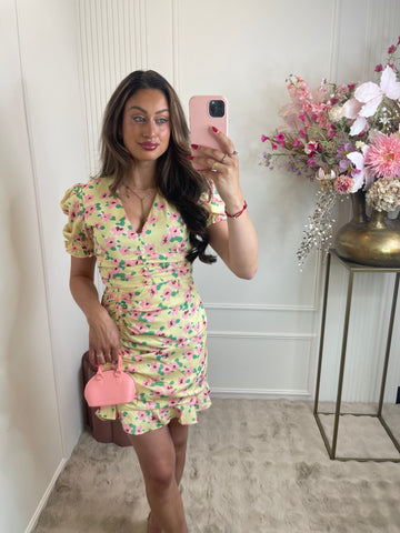 Julie flower dress yellow