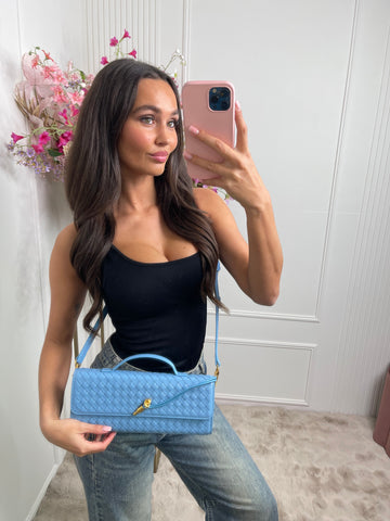 roxanne print bag ocean blue