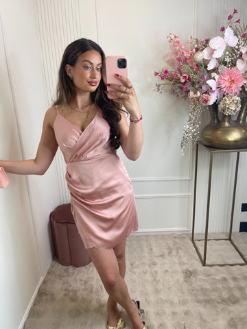 Satin dress light pink