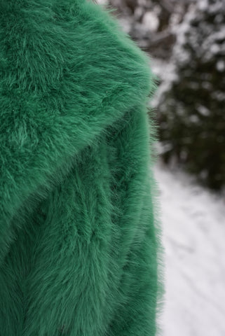 Faux fur jacket green