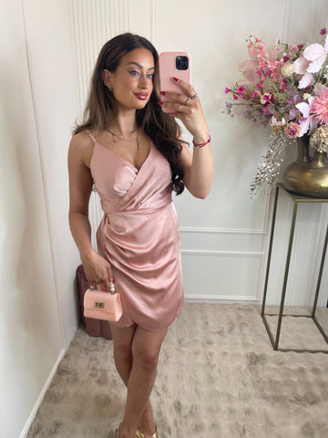 Satin dress light pink