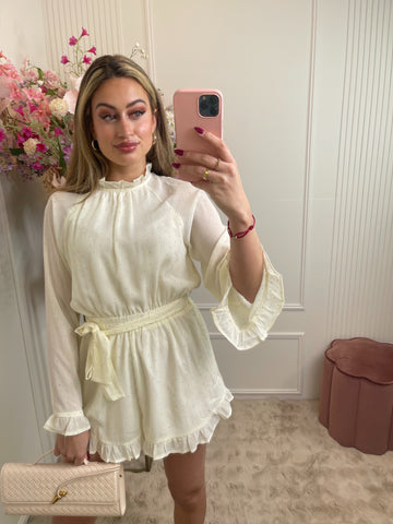 lotte dots open back playsuit creme