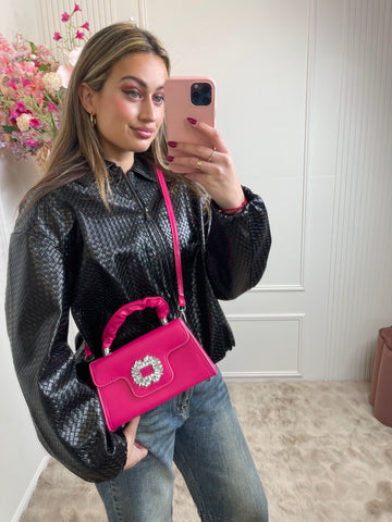jolien silver detail bag fuchsia pink