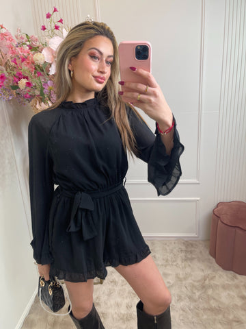 lotte dots open back playsuit black