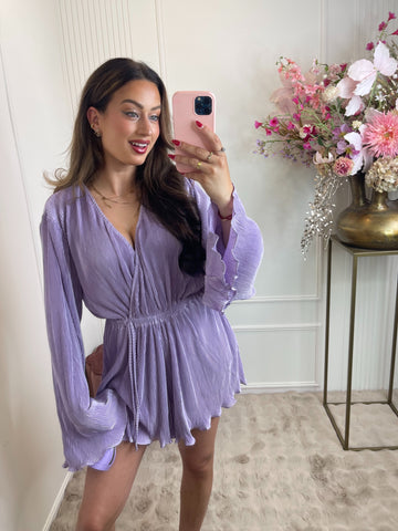 Rib playsuit lila