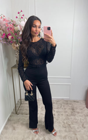 lace jumpsuit black