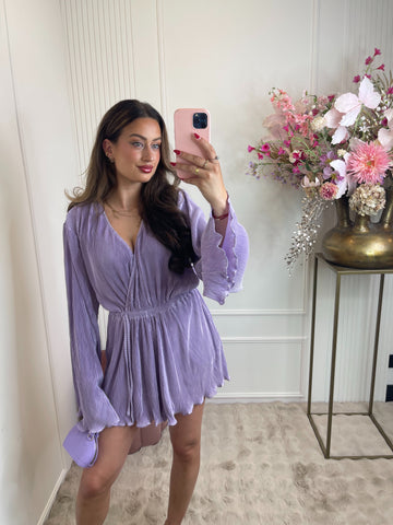 Rib playsuit lila