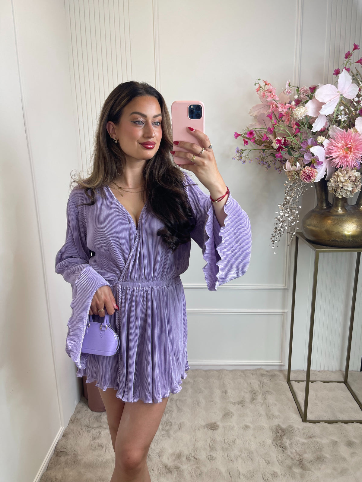 Rib playsuit lila