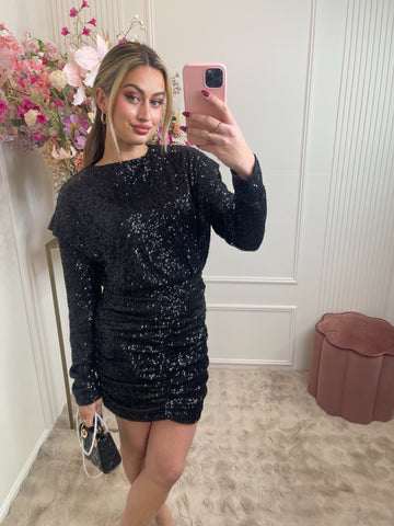 daisy pailletten dress black