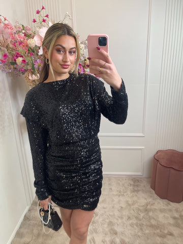 daisy pailletten dress black