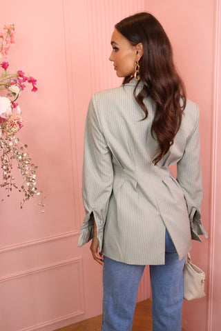 Stripes blazer mint/black