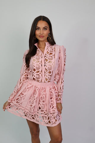 ella lace set baby pink