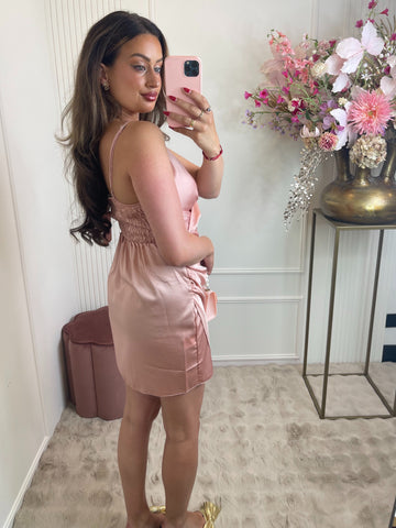 Satin dress light pink