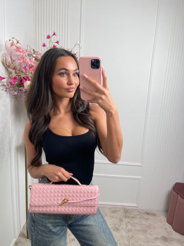 Roxanne print bag baby pink