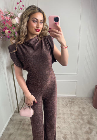 Sydney glitter jumpsuit brons