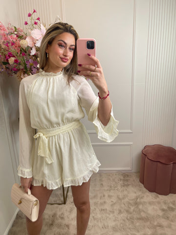 lotte dots open back playsuit creme