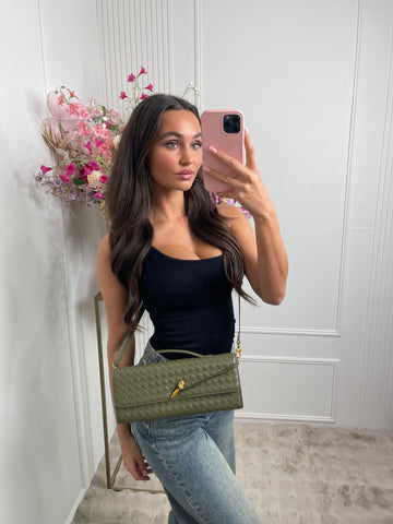 roxanne print bag khaki