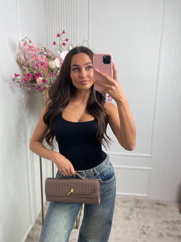 roxanne print bag mocha brown