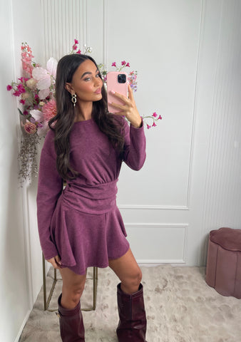 Sarah perfect basic dress bordeaux red