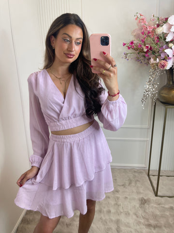 Silver diamond dots skirt lila