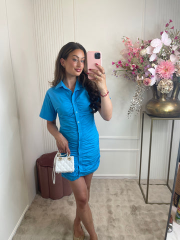 Jade blouse dress ocean blue