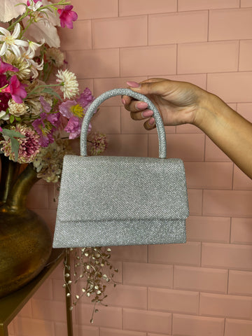 glitter bag silver