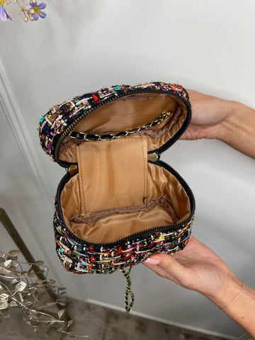 tweed vanity bag dark multicolour