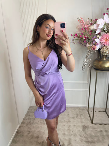 Satin dress lila