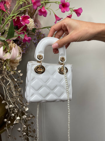didi pearl mini bag white