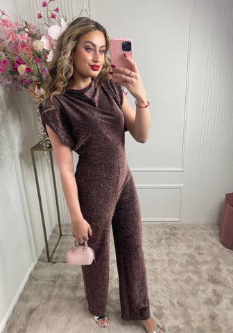 Sydney glitter jumpsuit brons