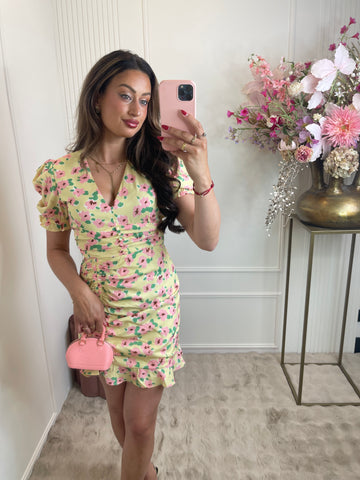 Julie flower dress yellow