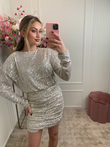 daisy pailletten dress silver
