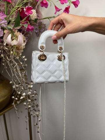 didi pearl mini bag white