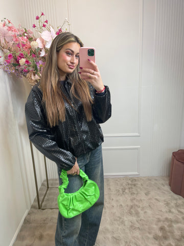 Iris hand bag neon green