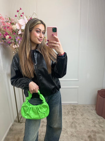 Iris hand bag neon green