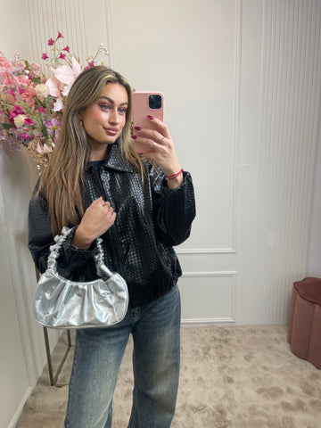 iris hand bag silver