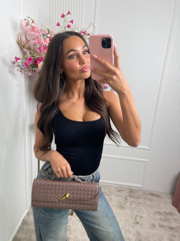 roxanne print bag mocha brown