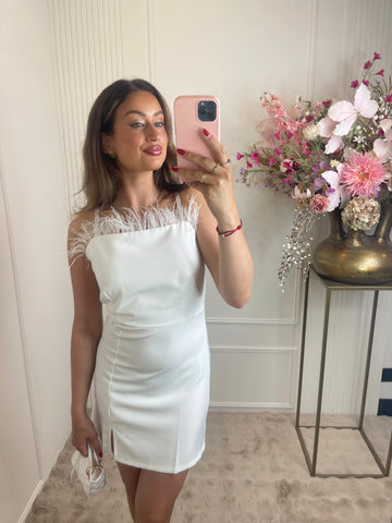 Feather dress white