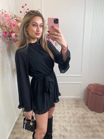 lotte dots open back playsuit black